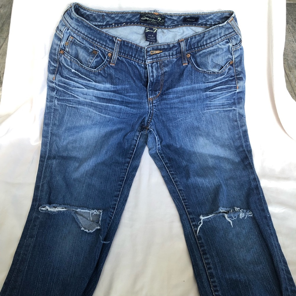 Seven Cropped Reworked Jeans Size 31 - Picture 2 of 4